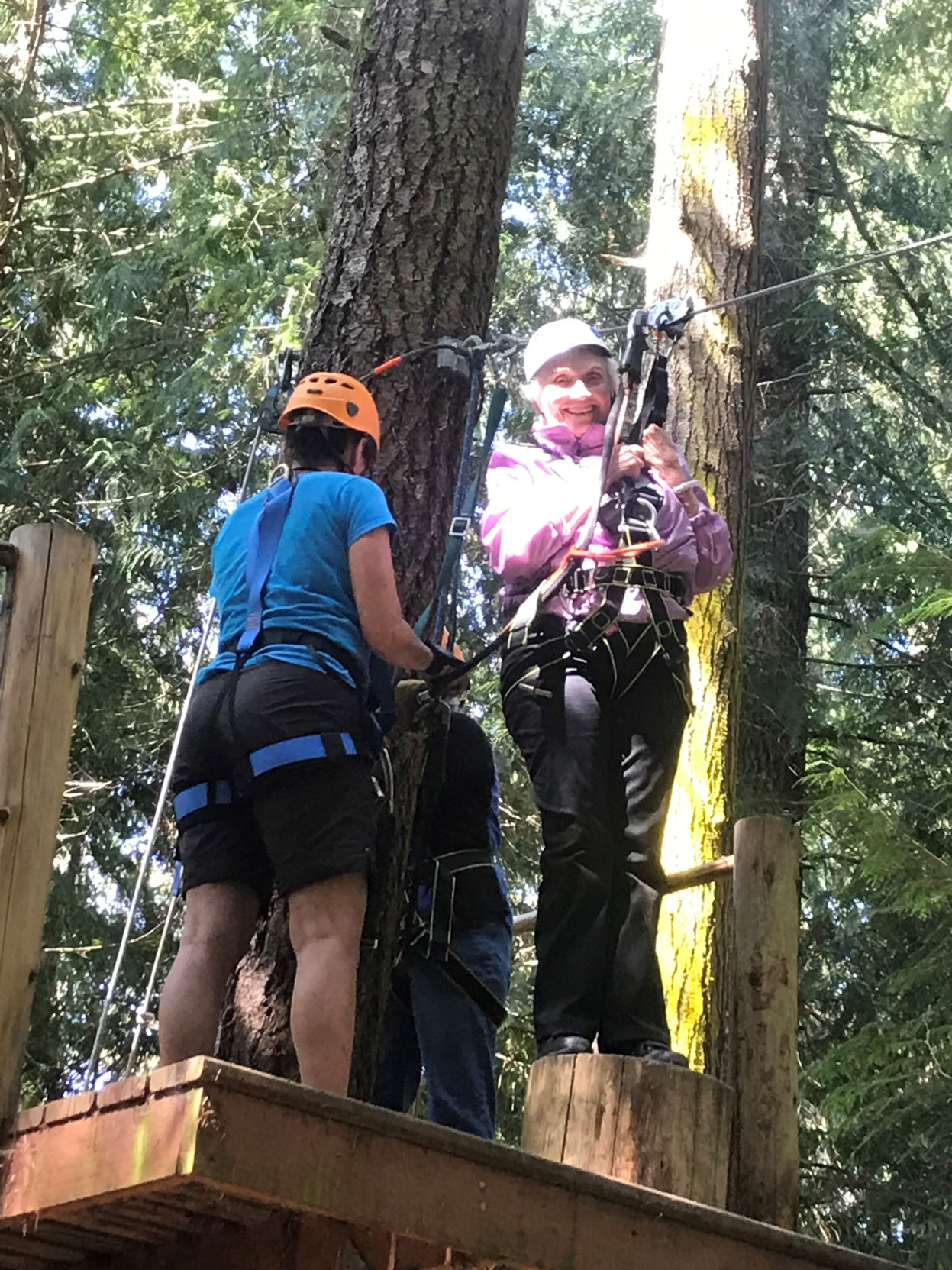 Thurston County Women Break Zipline Records at Ages 94 and 91